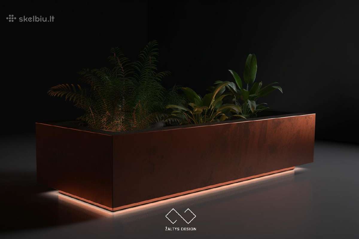 Rūdinto metalo corten vazonas - nuotraukos Nr. 14