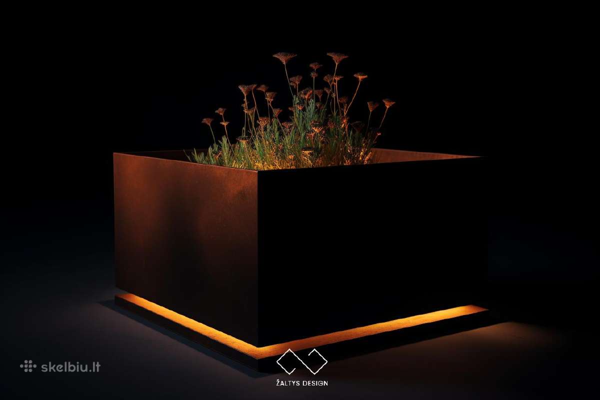 Rūdinto metalo corten vazonas - nuotraukos Nr. 6