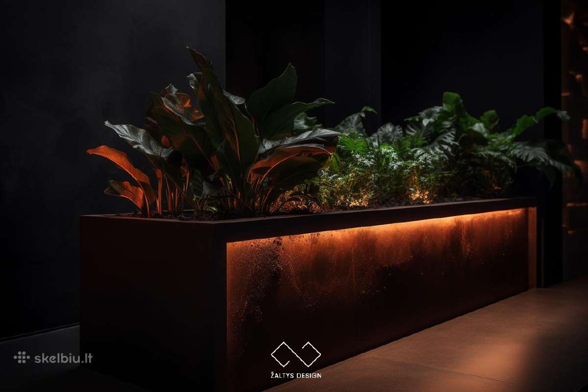 Rūdinto metalo corten vazonas - nuotraukos Nr. 8