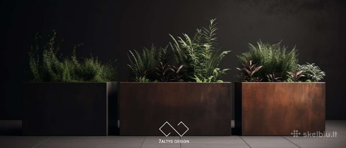 Išskirtiniai corten metalo vazonai - nuotraukos Nr. 14