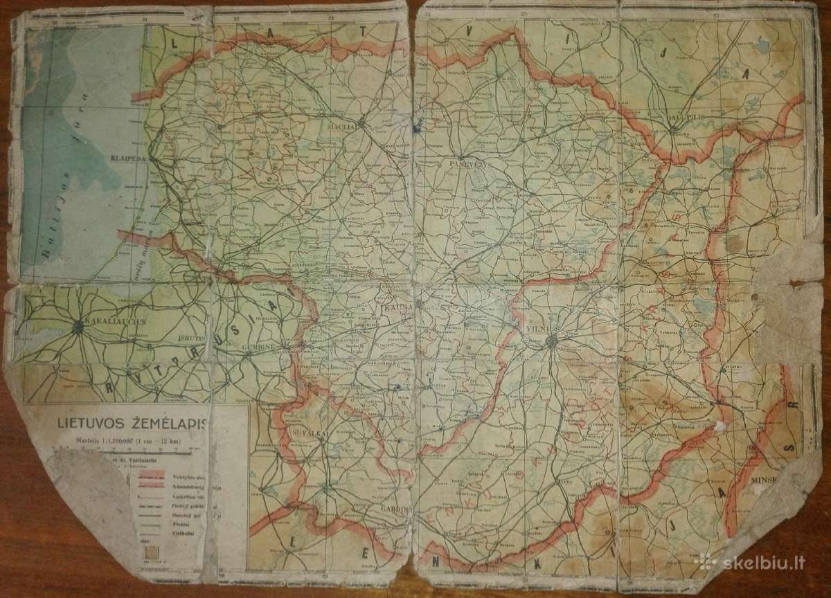 1337. Tarpukario Lietuvos Žemėlapis