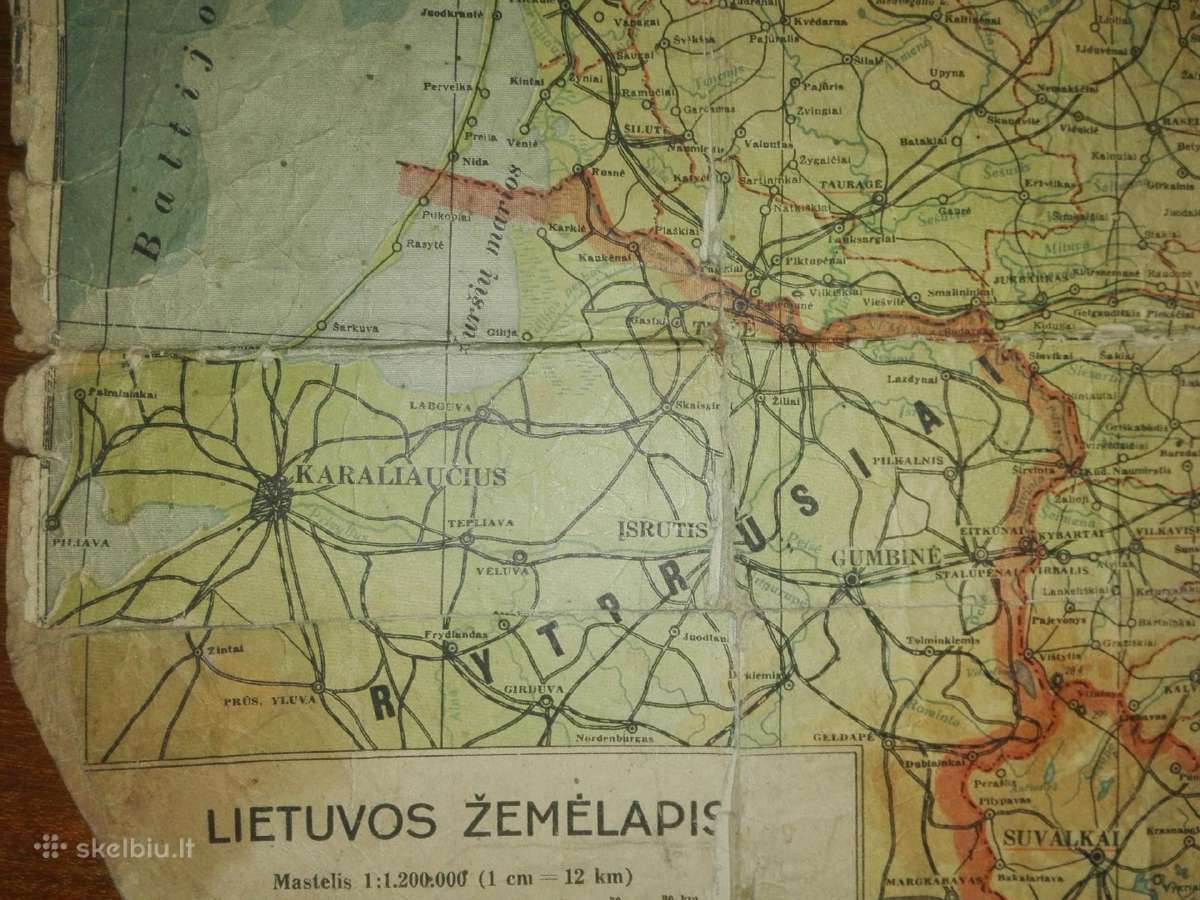 1337. Tarpukario Lietuvos Žemėlapis - nuotraukos Nr. 2