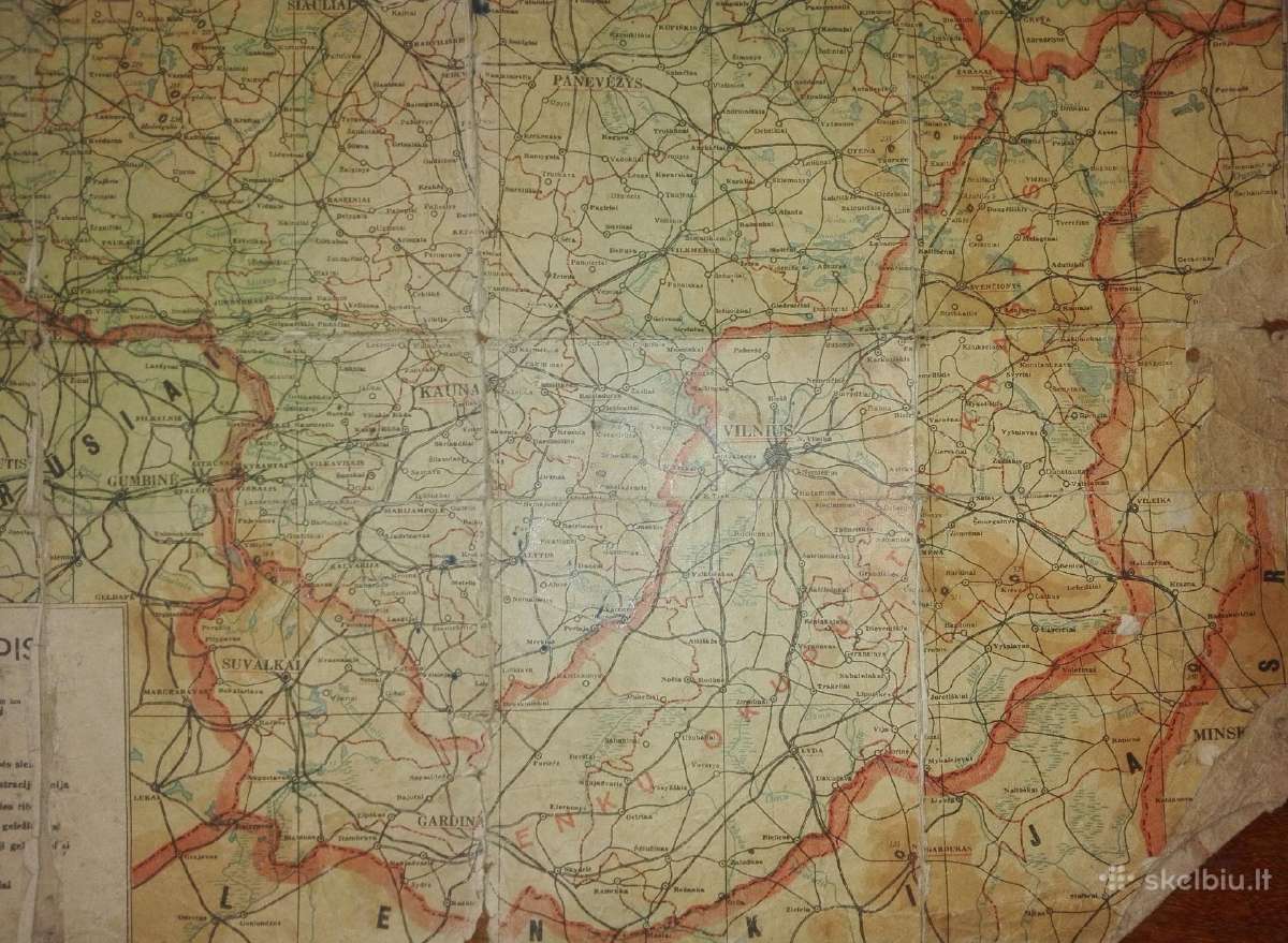 1337. Tarpukario Lietuvos Žemėlapis - nuotraukos Nr. 3
