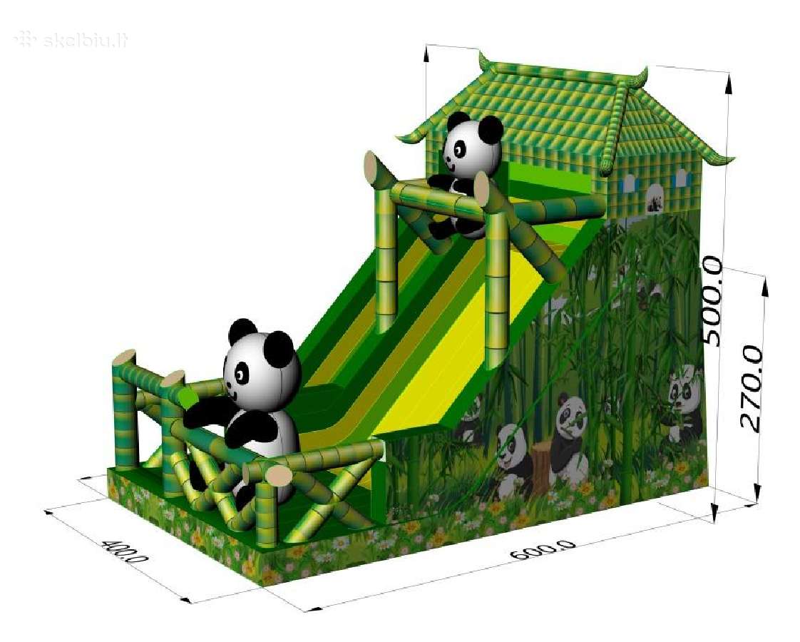 Akcija! Naujas pripučiamas batutas Panda - nuotraukos Nr. 15