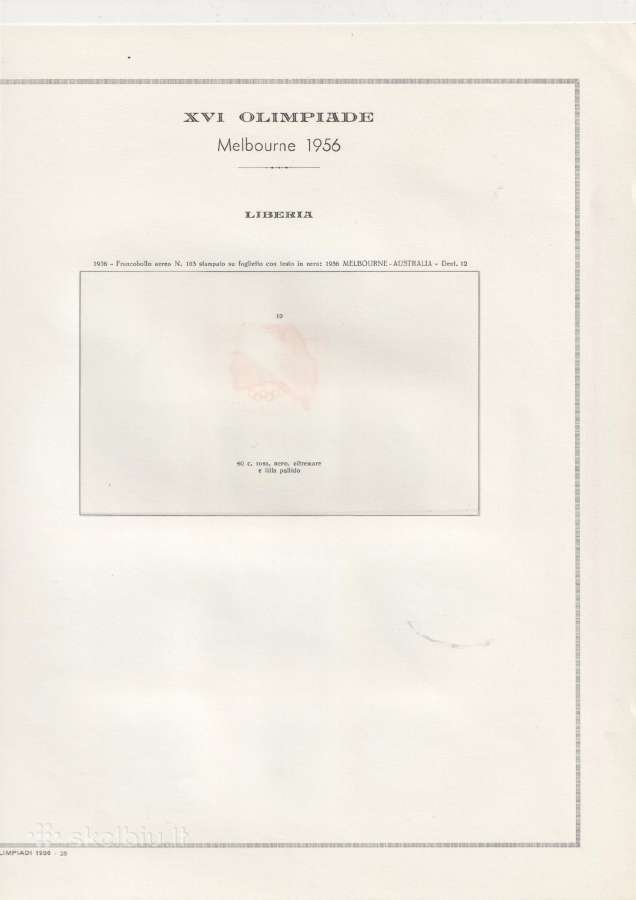 1956 Melbourno olimpiados pašto ženklai - nuotraukos Nr. 7