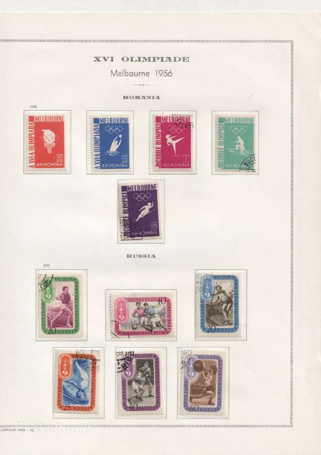 1956 Melbourno olimpiados pašto ženklai - nuotraukos Nr. 11
