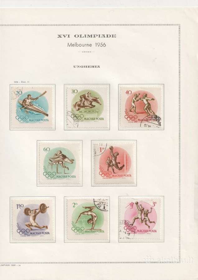 1956 Melbourno olimpiados pašto ženklai - nuotraukos Nr. 13