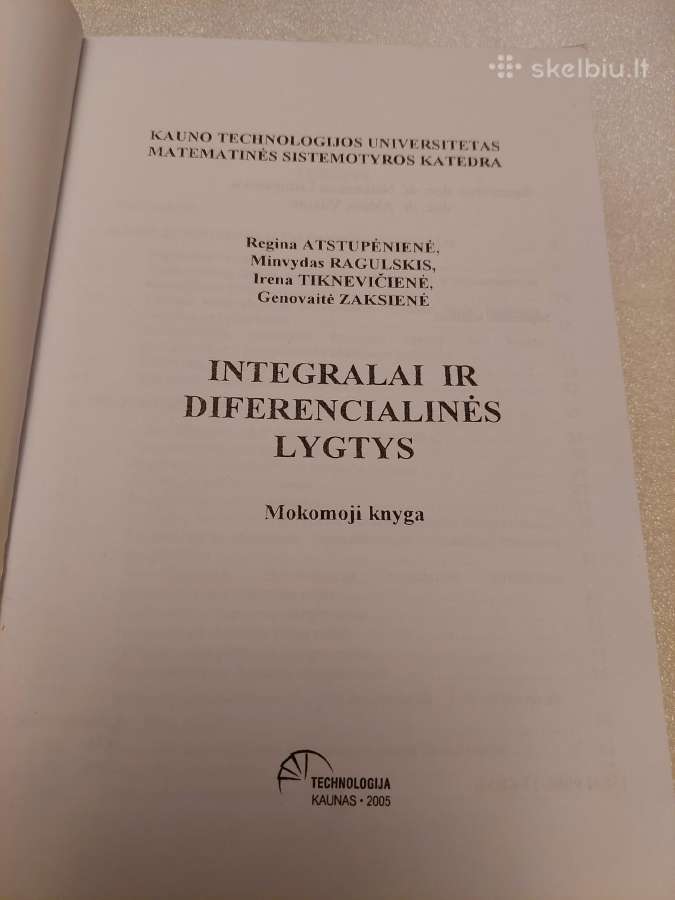 Integralai ir diferencialinės lygtys - nuotraukos Nr. 2
