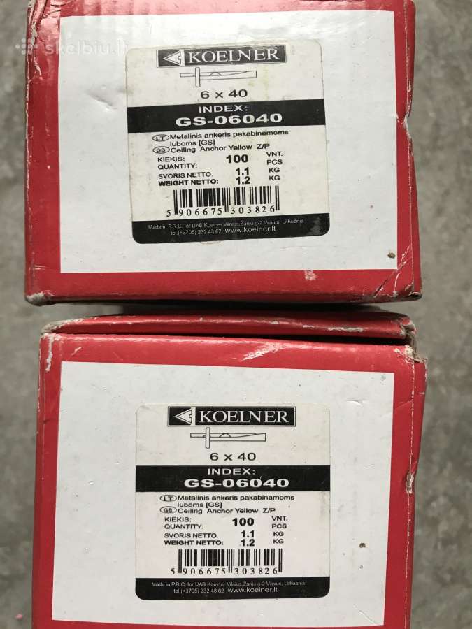Metalinis kalamas įvaras luboms 6 x 40 ir 6 x 65mm - nuotraukos Nr. 2
