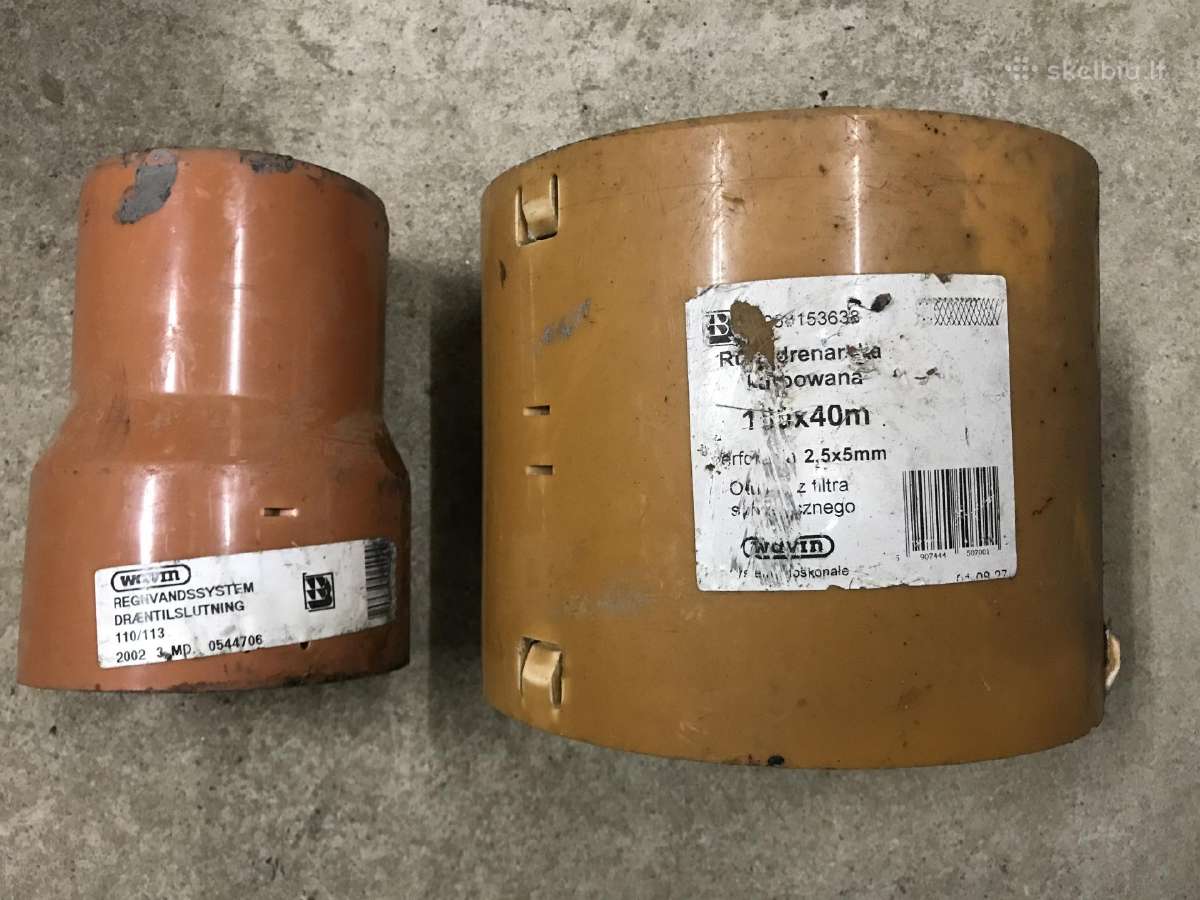 Drėnažo vamzdžių D 113 ir 180 mm