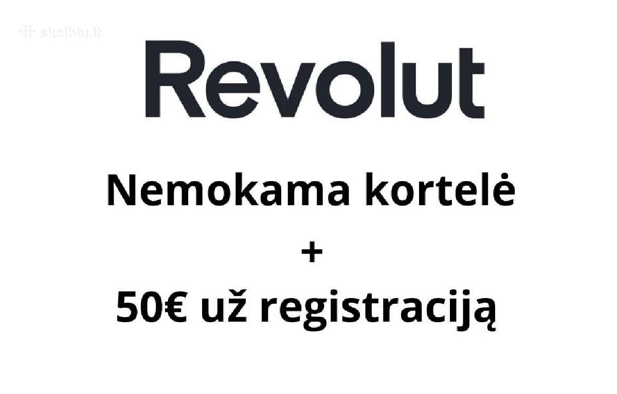 Nemokama Revolut kortelė ir 50€ premija