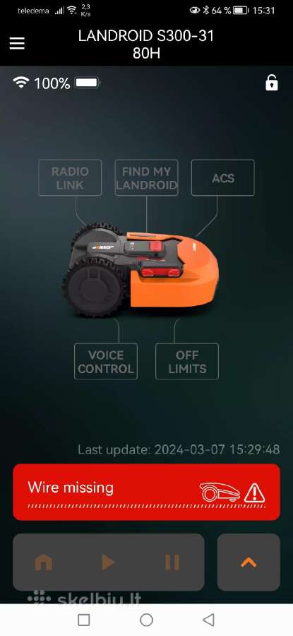 Vejapjovė robotas Worx Landroid S300 - nuotraukos Nr. 12