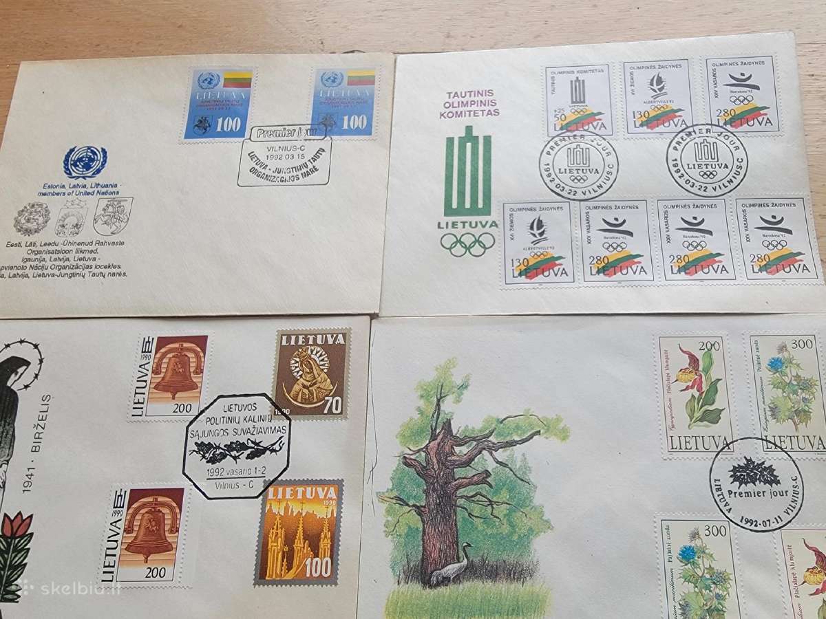 1990-1992 m.pašto vokai