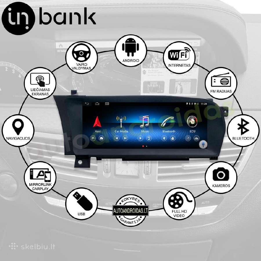 Mercedes Benz S W221 2006-13 Android multimedia - nuotraukos Nr. 2