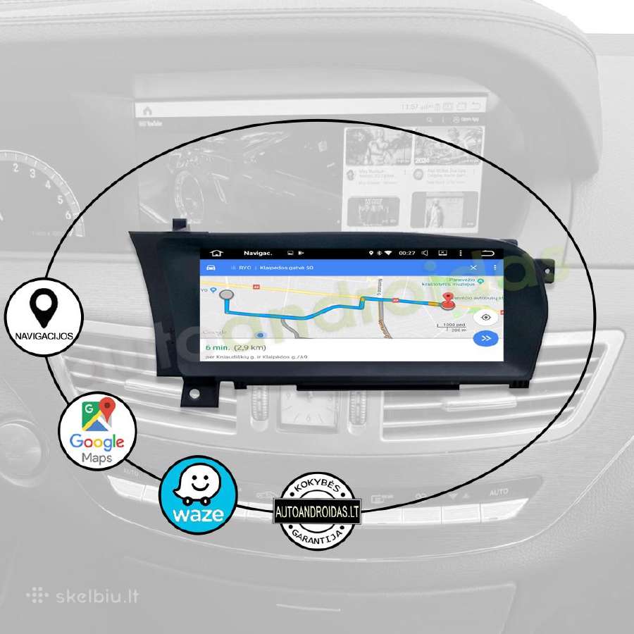 Mercedes Benz S W221 2006-13 Android multimedia - nuotraukos Nr. 10