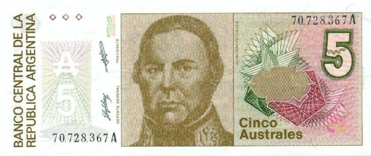 Argentina 5 australes 1985-1989. Unc. P-324b