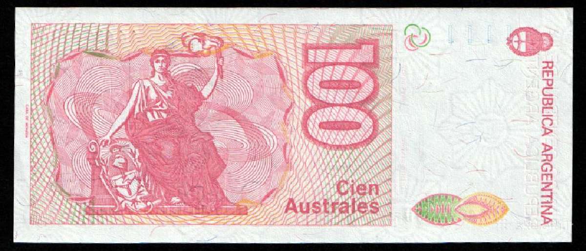Argentina 100 australes 1985-1990. Unc. P-327c - nuotraukos Nr. 2