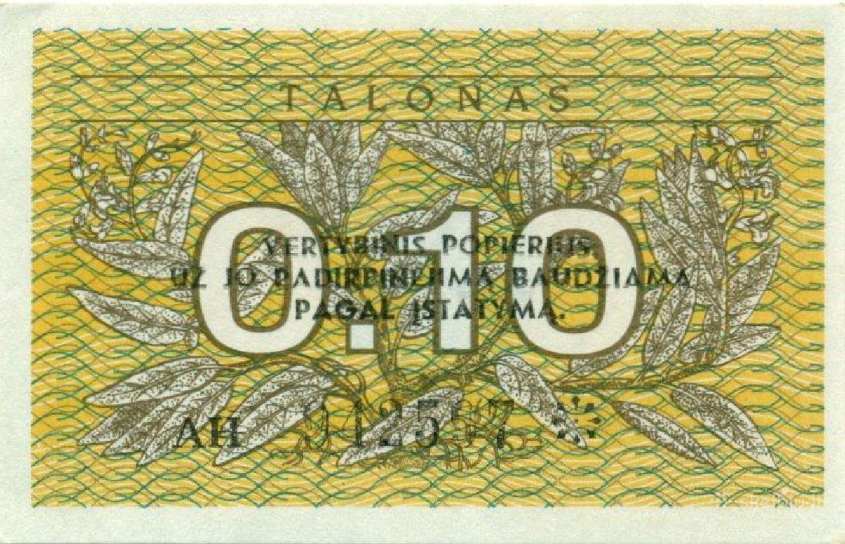 Lithuania 0.1 talonas 1991. (Serija Af) Unc. P-29b