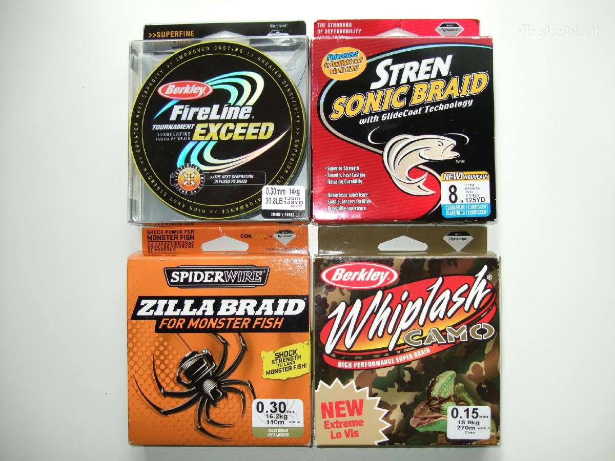 Berkley, Stren, Spiderwire pinti valai