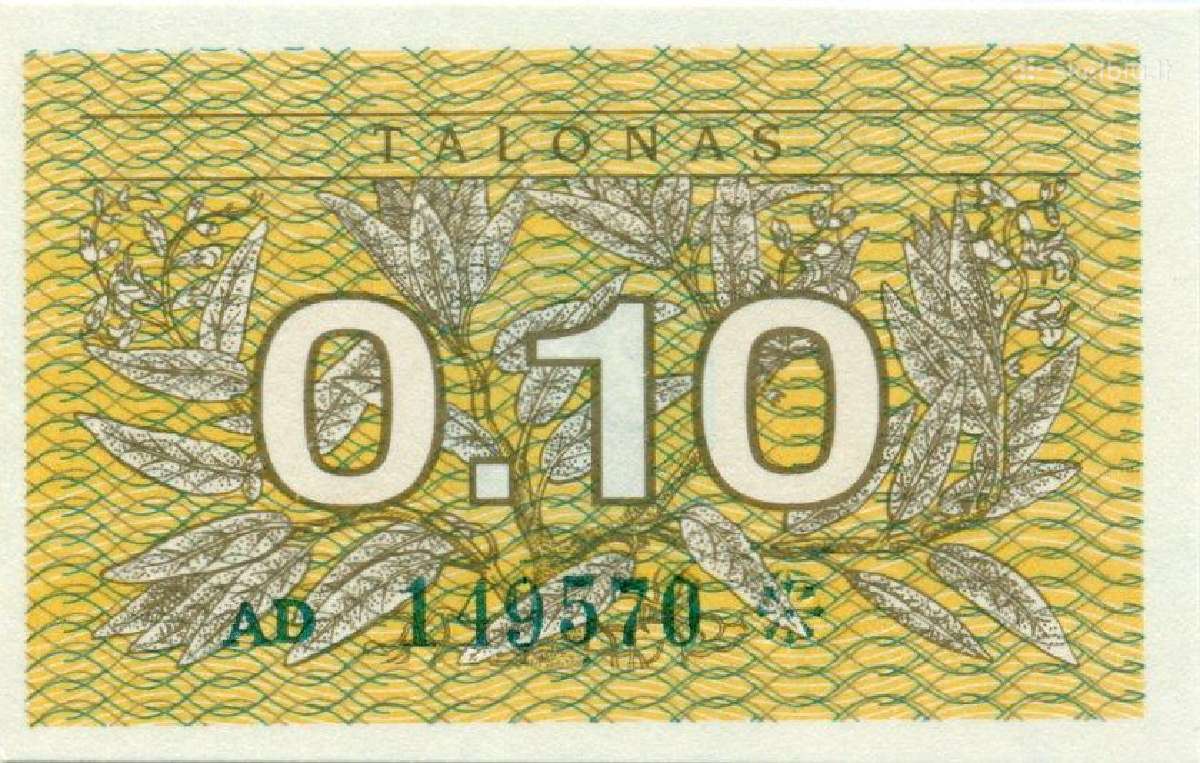 Lithuania 0.1 talonas 1991.(serija Ah) Unc. P-29a