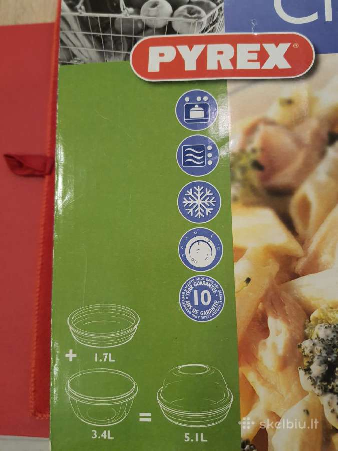 Pyrex karščiui apsparus indas su dangčiu - nuotraukos Nr. 2