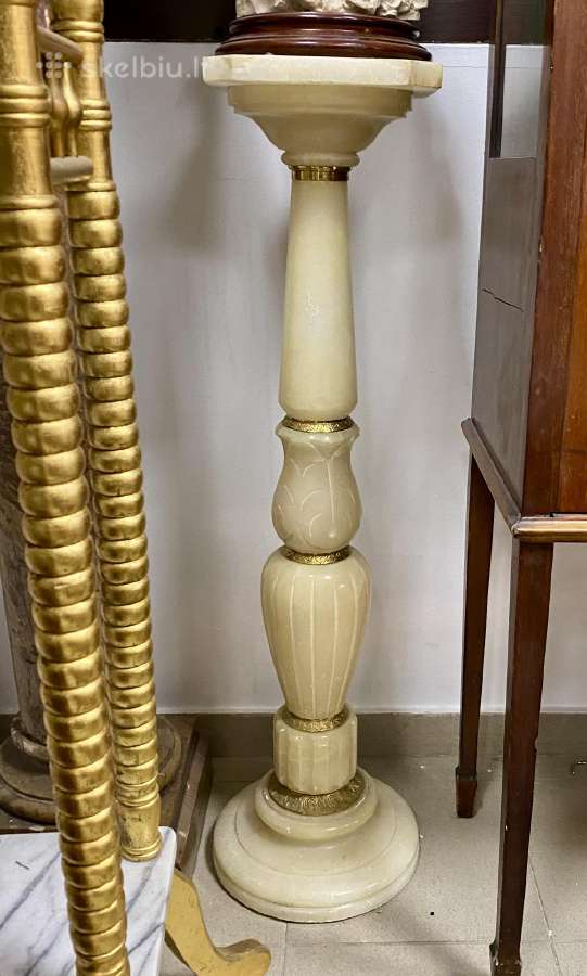 Vintažinė balto onikso kolona. h-91cm - nuotraukos Nr. 4