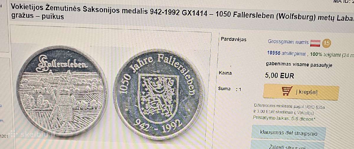 Stalo medalis. - nuotraukos Nr. 3
