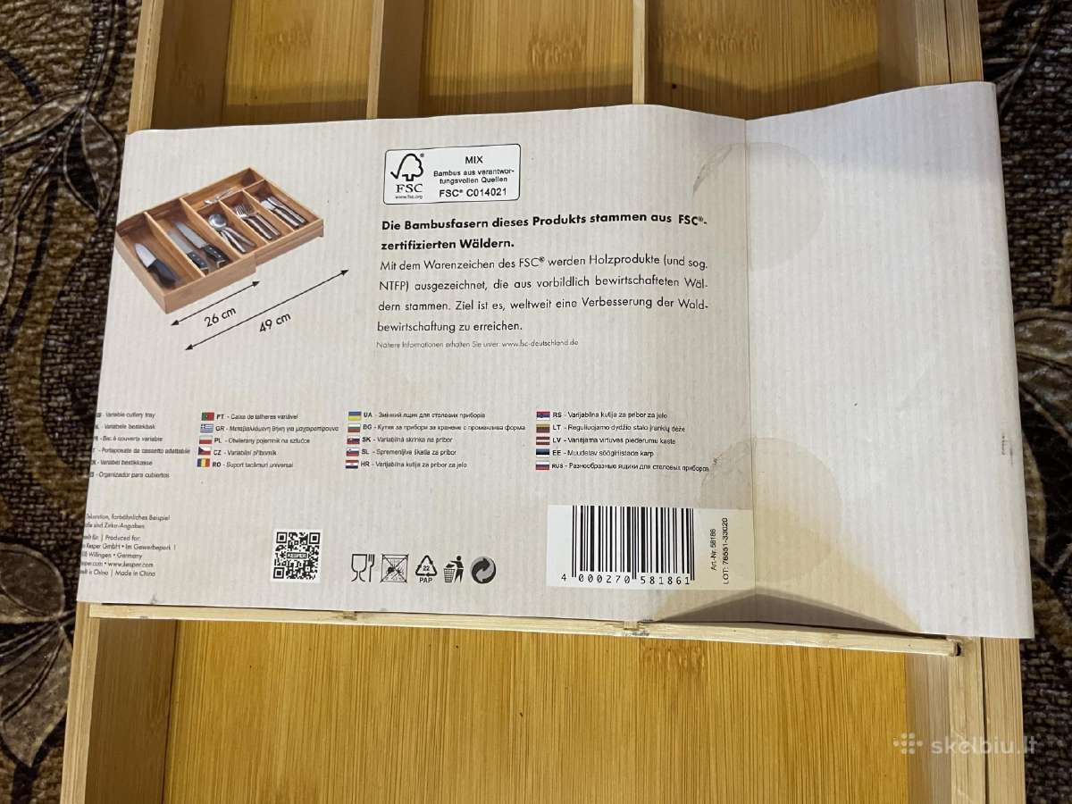 Reguliuojamo dydžio stalo įrankių dėžė medinė - nuotraukos Nr. 4