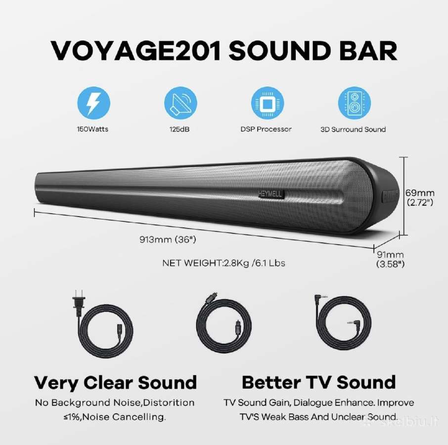 Heymell Voyage 201 2.0 soundbar - nuotraukos Nr. 7