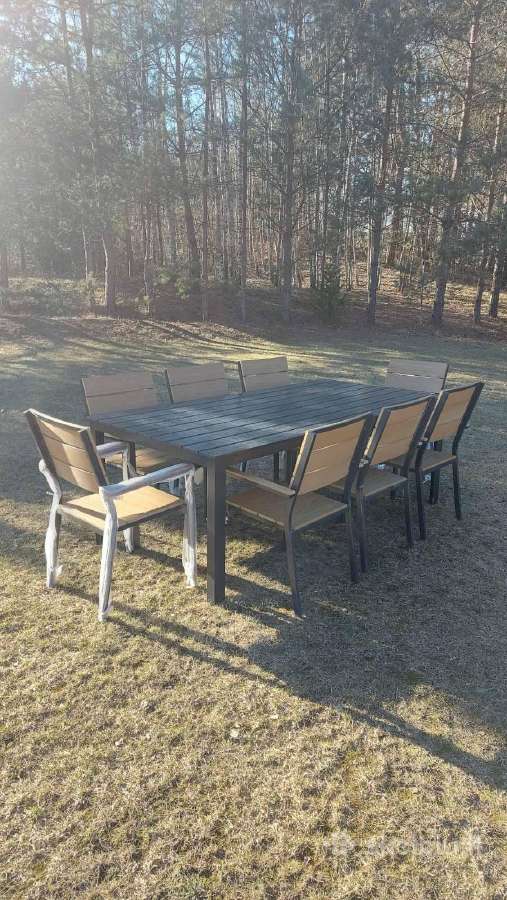 Lauko stalas, lauko kėdės, lauko baldų komplektas