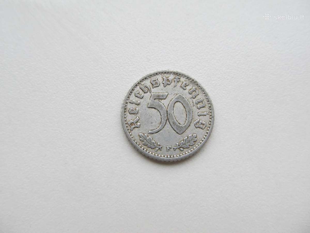 50 reichspfennig , Vokietija , 1940 A , 1941 F - nuotraukos Nr. 3
