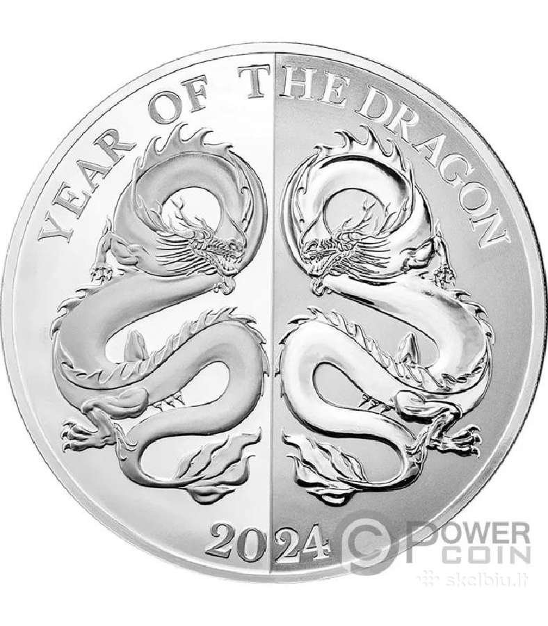 Dragon Mirror - Drakono metų - 2024 moneta Ag - nuotraukos Nr. 3