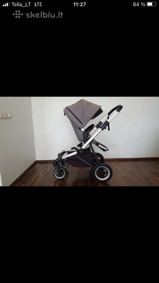 Naujas Thule Sleek melange grey vežimėlis !
