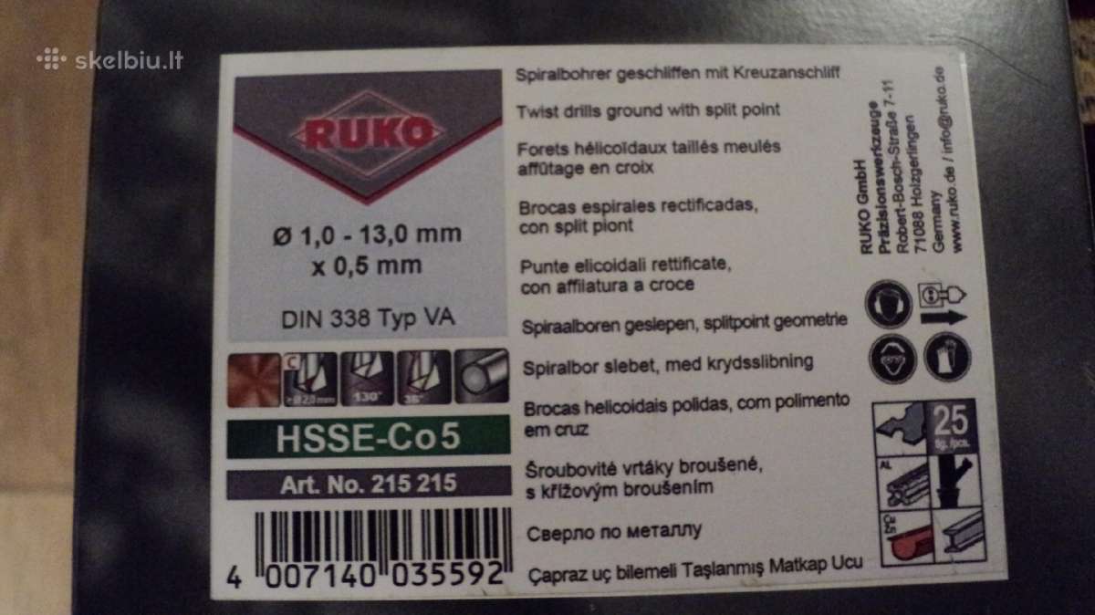 Gražtai metalo Ruko Hss Co5 - nuotraukos Nr. 4