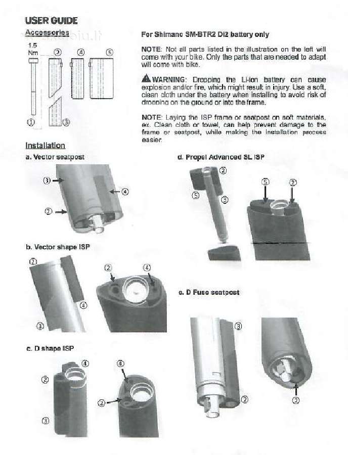 Giant Di2 Battery Holder Kit for Propel/tcr/defy - nuotraukos Nr. 3
