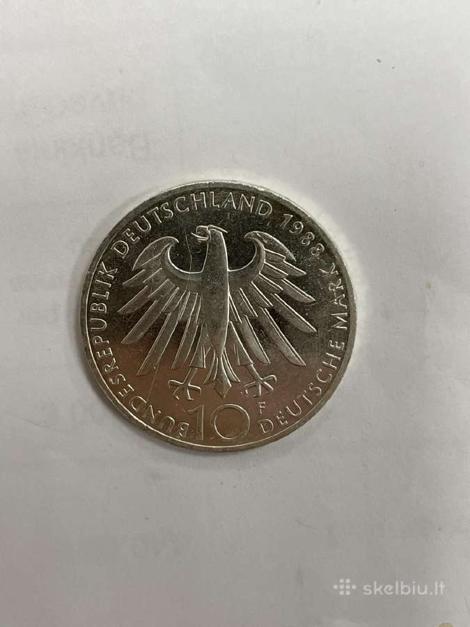 Vokietija 10 markių 1988 m. Ag 0.625 Dm02 - nuotraukos Nr. 2