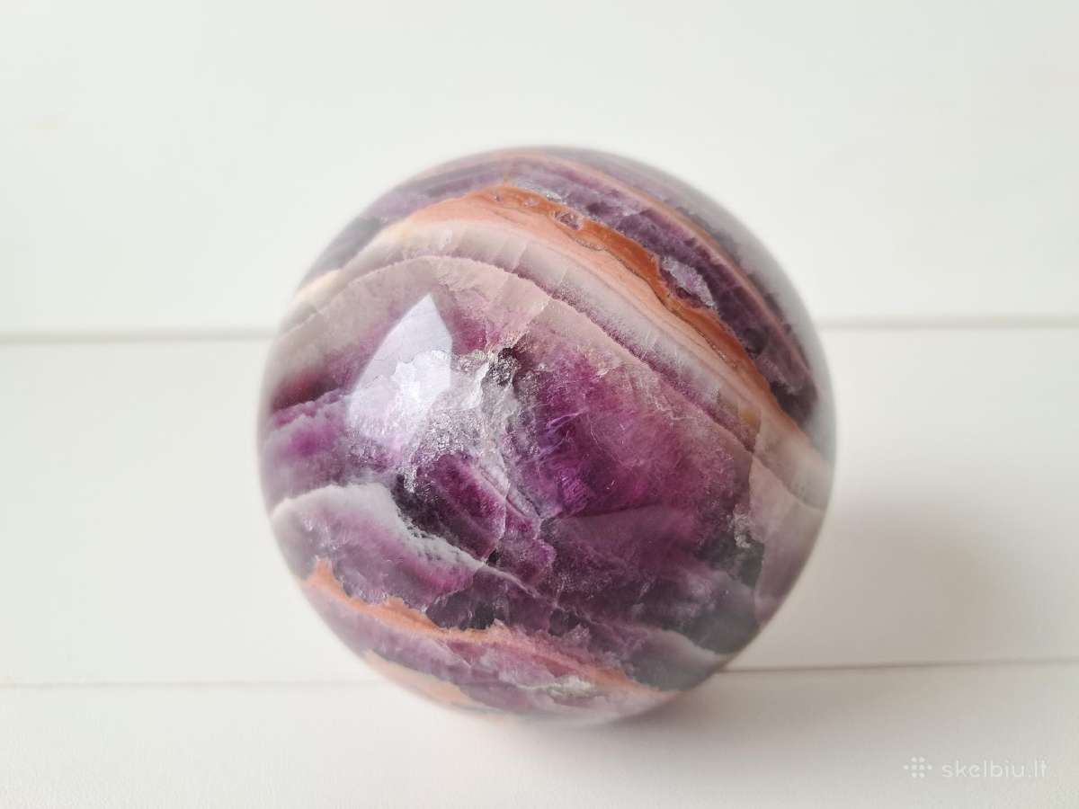 Fluorito rutulys, mineralas, kristalas 9 cm diam. - nuotraukos Nr. 6