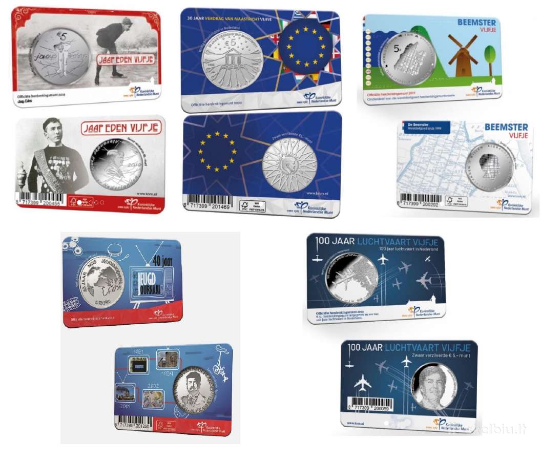 Įvairios euro monetos