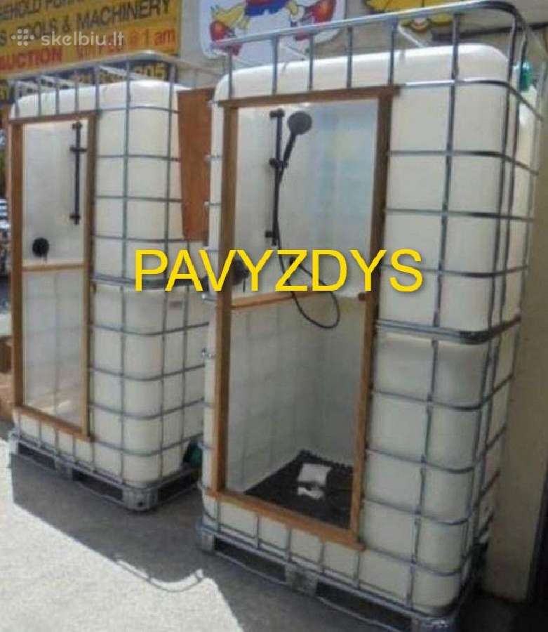 Konteineriai 1000 l Bačkos Talpos Juodos, Baltos - nuotraukos Nr. 11