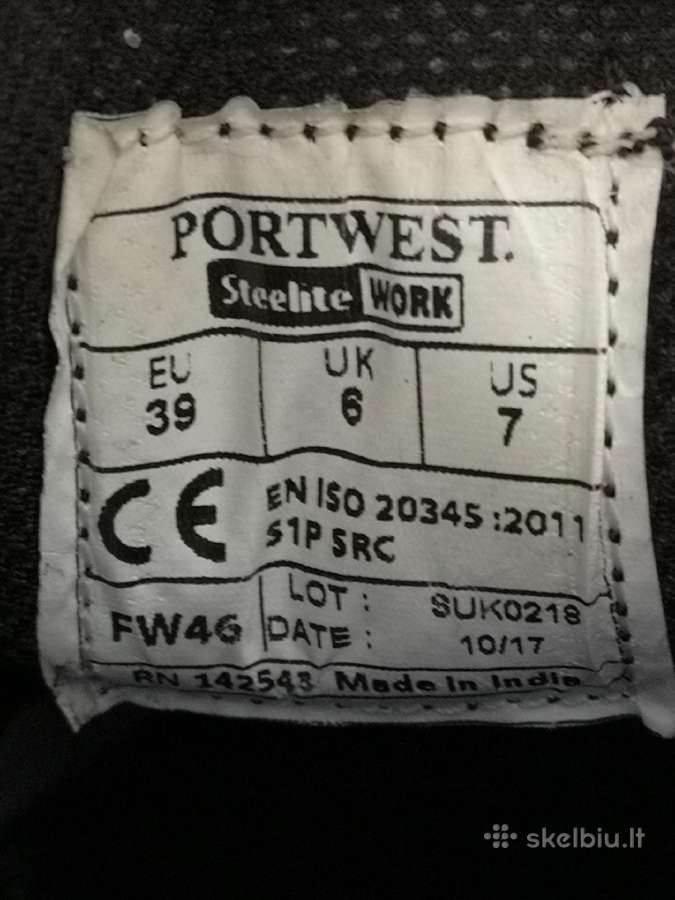 Portwest juodi natūralios odos darbo batai - nuotraukos Nr. 6