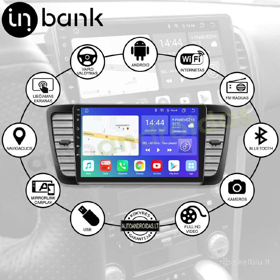 Subaru Outback Legacy Impreza Android multimedia - nuotraukos Nr. 2