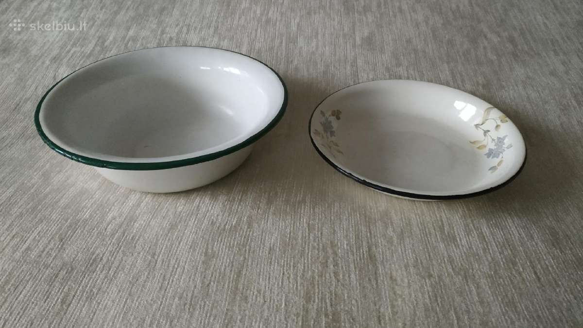 Vintage tarybinės emaliuotos lėkštės