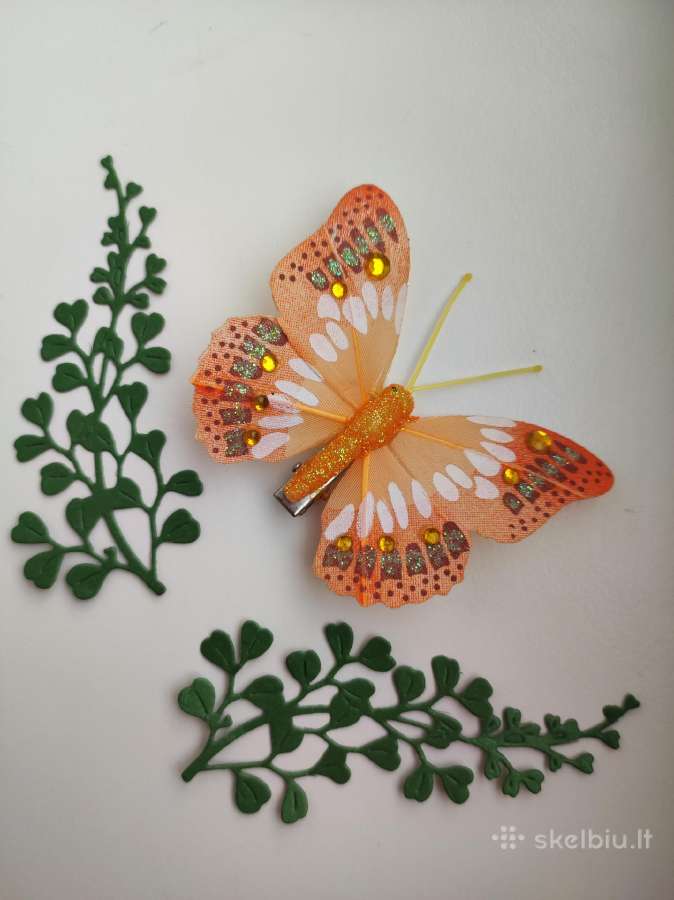 Dekoratyvinis drugelis segtukas, oranžinis