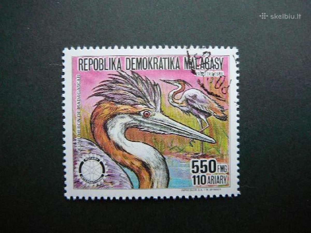 Pauksciai Rotary Madagaskaras 1988 mdg1114