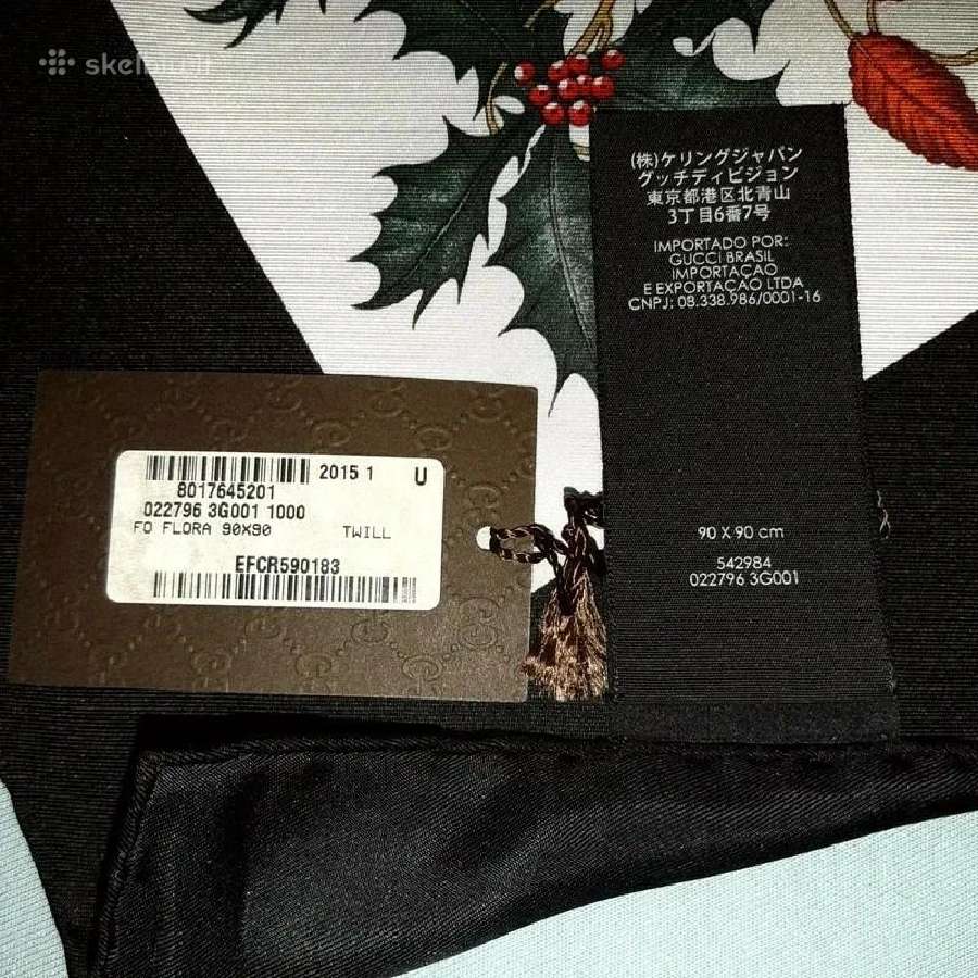Šilkinė gėlėta Gucci skarelė - nuotraukos Nr. 8