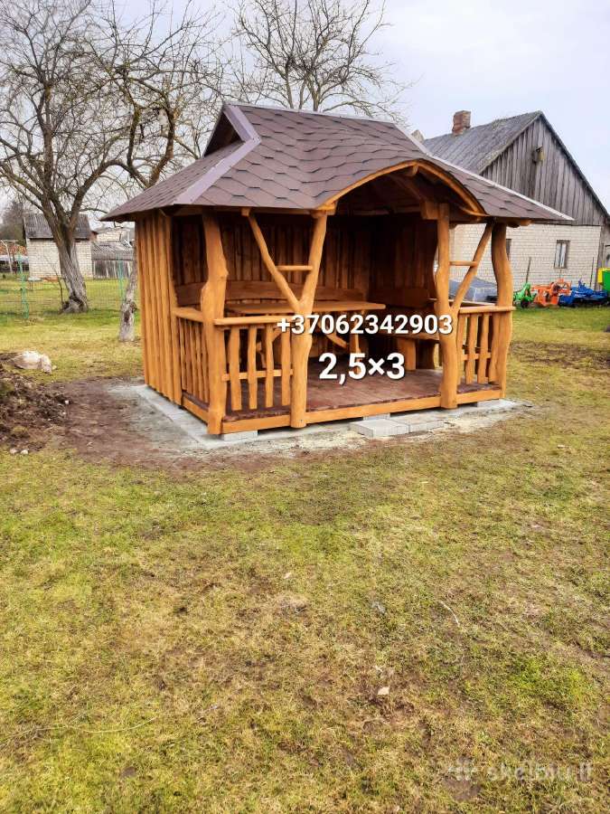 Lauko pavėsinė, šulinio apdaila - nuotraukos Nr. 7
