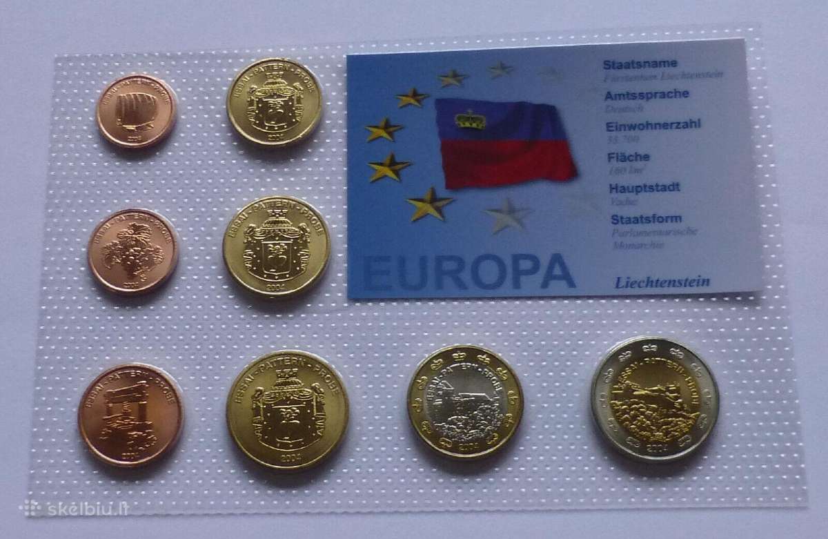 Liechtenstein Euro Pattern set 2004, Specimen-prob