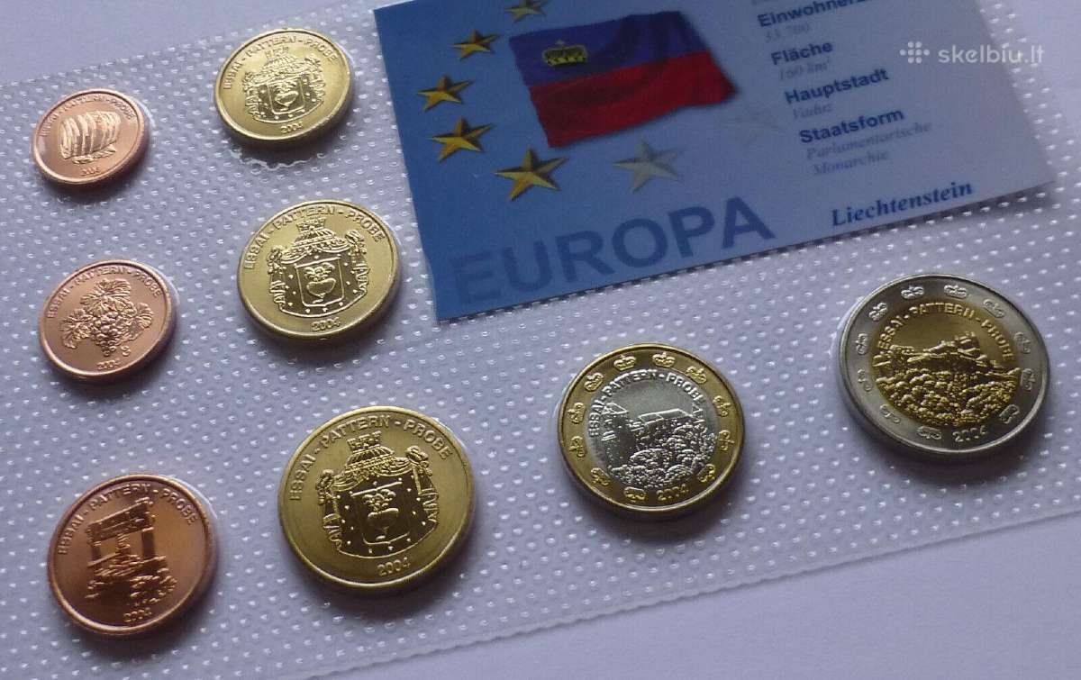 Liechtenstein Euro Pattern set 2004, Specimen-prob - nuotraukos Nr. 4