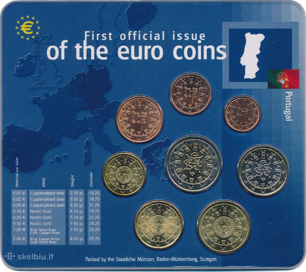 Portugalijos 2002 euro monetų Bu rinkinys