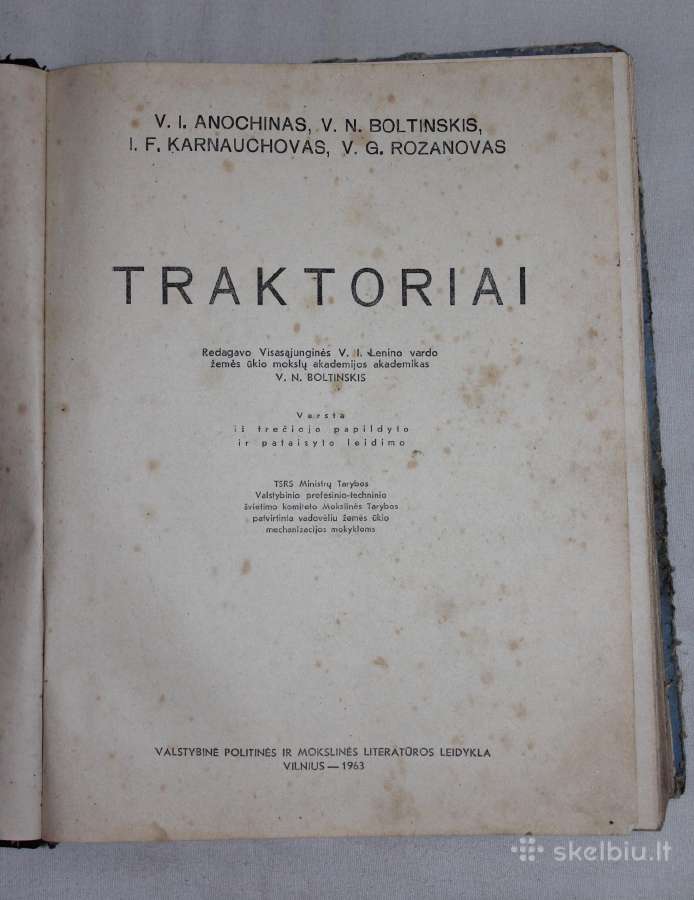 Traktoriai knyga 1963 m. - nuotraukos Nr. 2